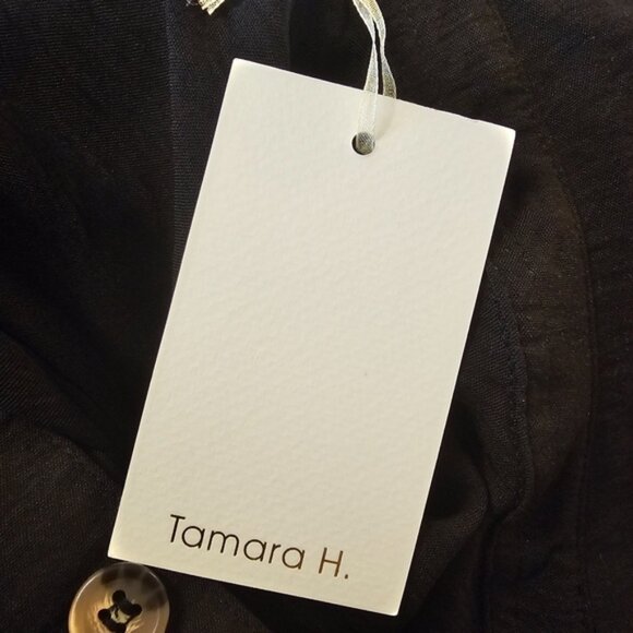 Black Tamara H Women's Shirt Style Button Up Dress - Picture 6 of 11